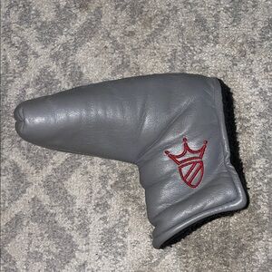 Scotty Cameron Pro Platinum Gray Leather Putter Headcover with Red Crown Logo
